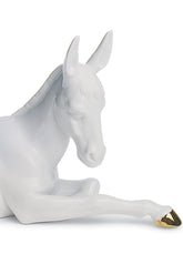 Donkey Nativity Figurine, Golden Luster